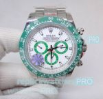 Copy Rolex Daytona 116500LV Green Ceramic Bezel White Dial Watch 43mm